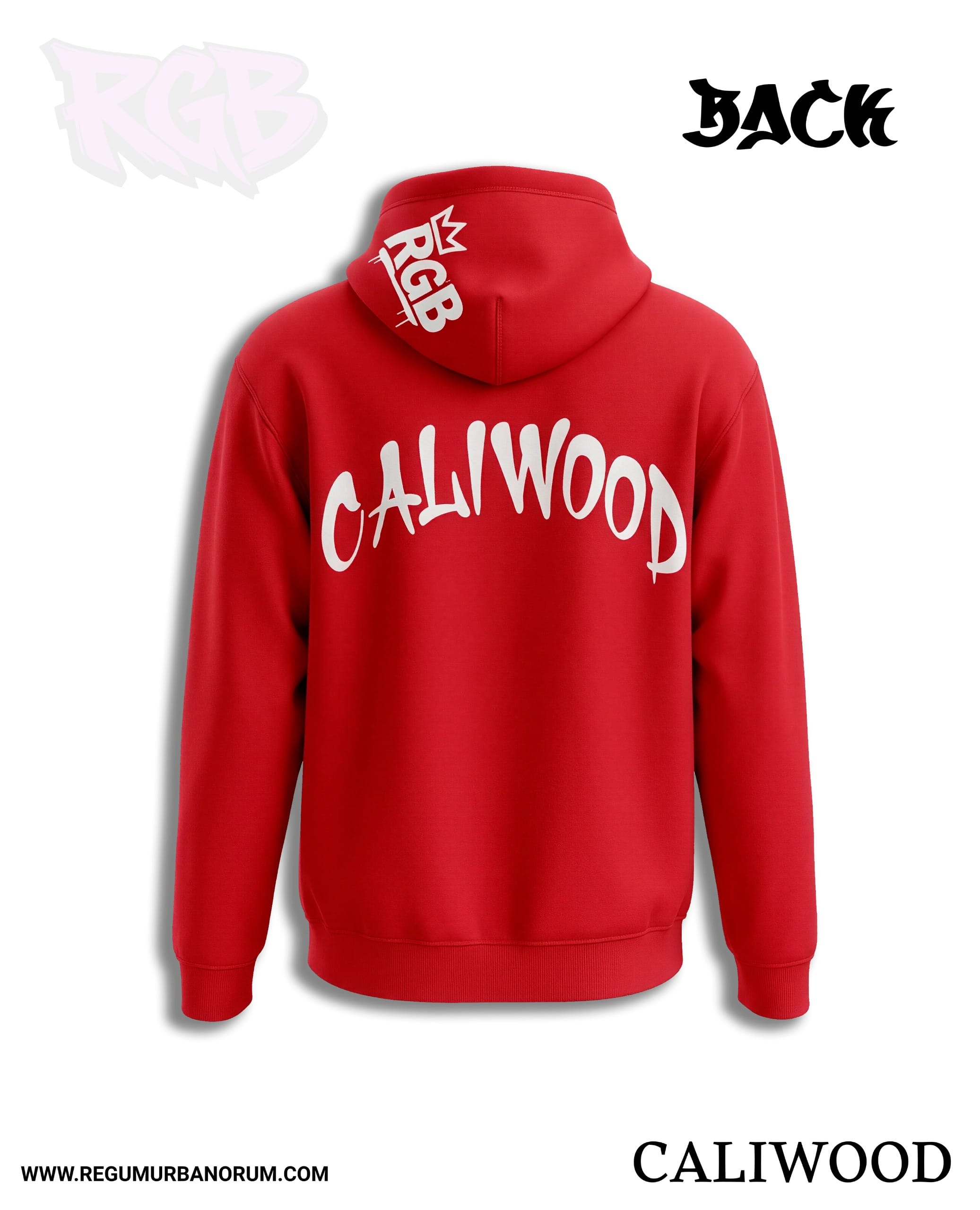 Hoodie Caliwood Rojo escarlata - Imagen 3