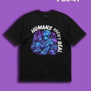 Camiseta Oversize Alien - Negro