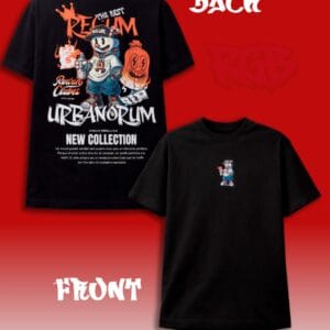 Camiseta Oversize Cup Head - Negro