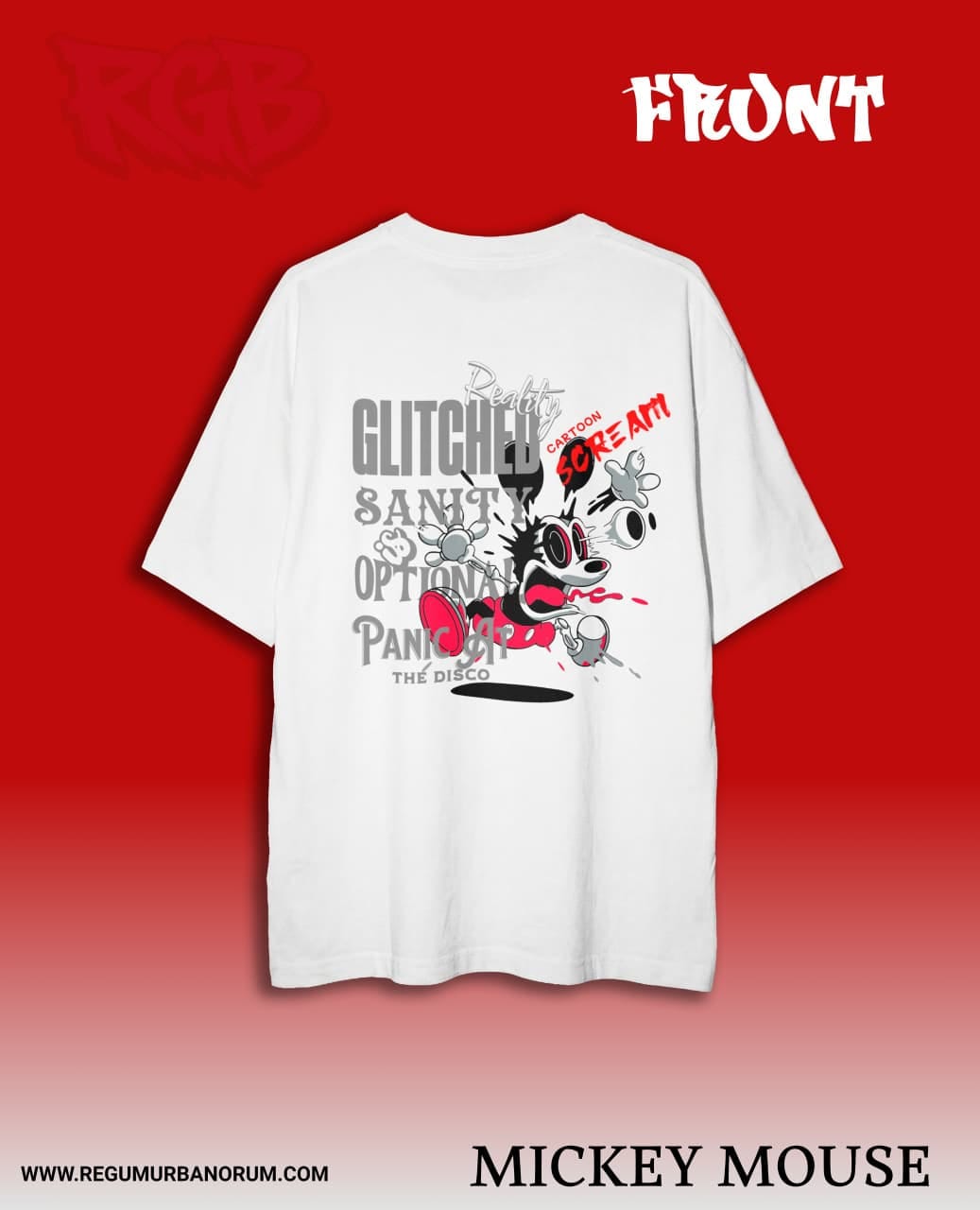 Camiseta Oversize Cup Head - Marfil